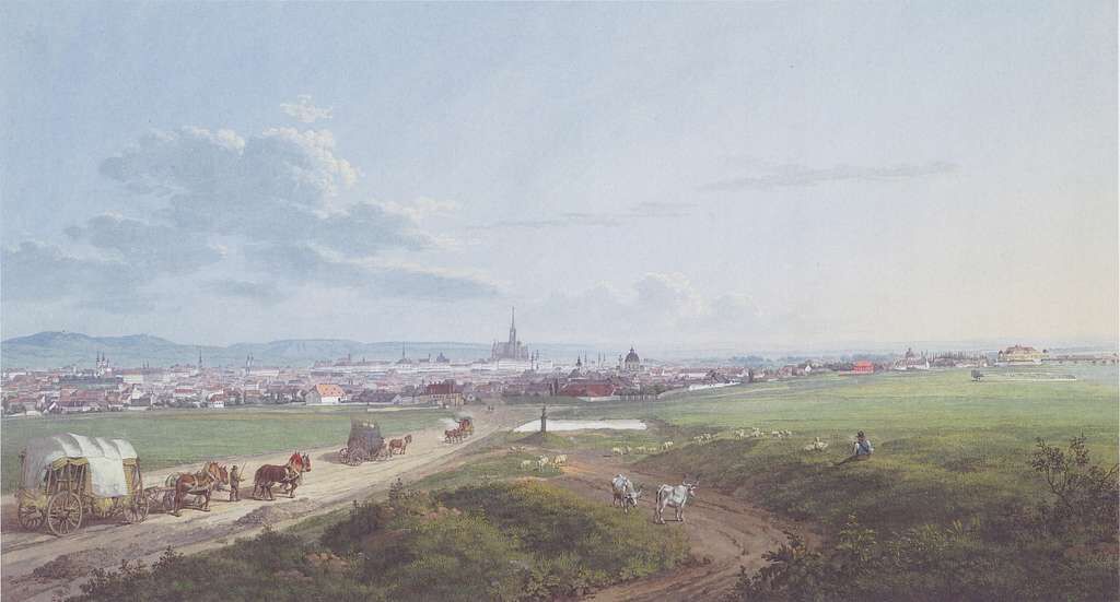 Jakob Alt · Blick auf Wien von der Spinnerin am Kreuz · Aquarell (1817) · Albertina