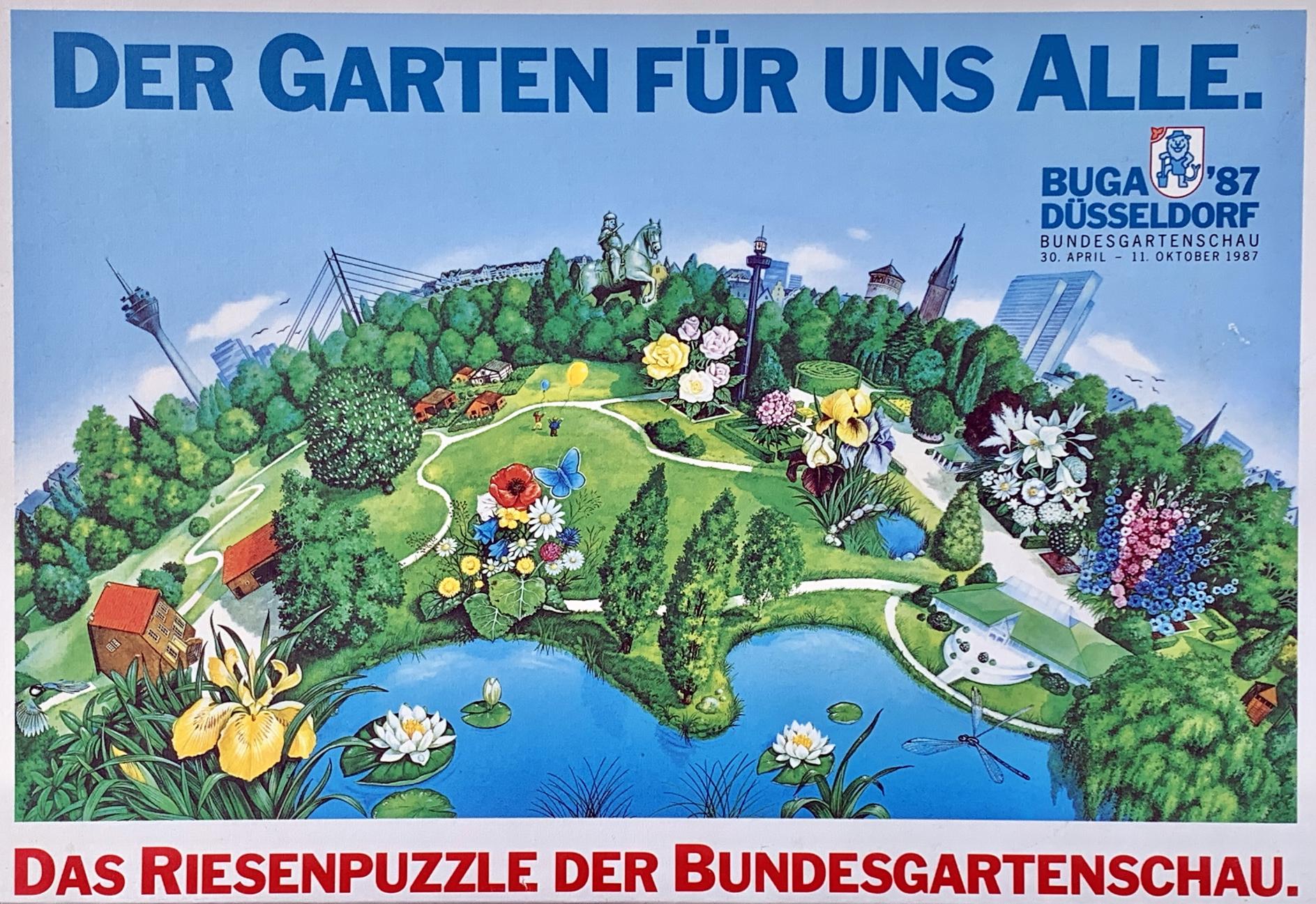 BUGA'87 in Düsseldorf · Bundesgartenschau-Marketing mit Schreibfehler - Puzzle-Karton